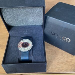 Navy and Silver SO&CO watch